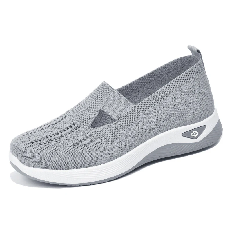 Breathable Mesh Round Toe Wedge Sneakers - Image 4