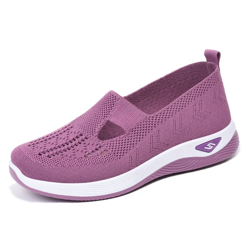 Breathable Mesh Round Toe Wedge Sneakers - Image 6