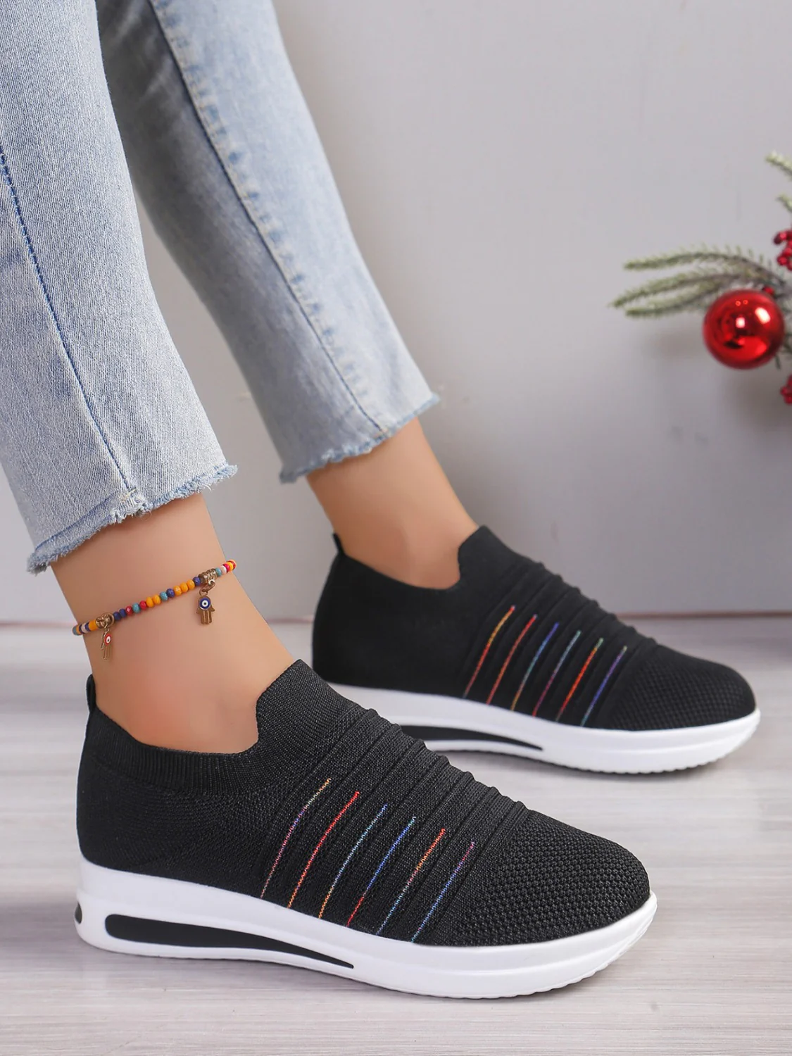 Breathable Mesh Wedge Sneakers - Image 8