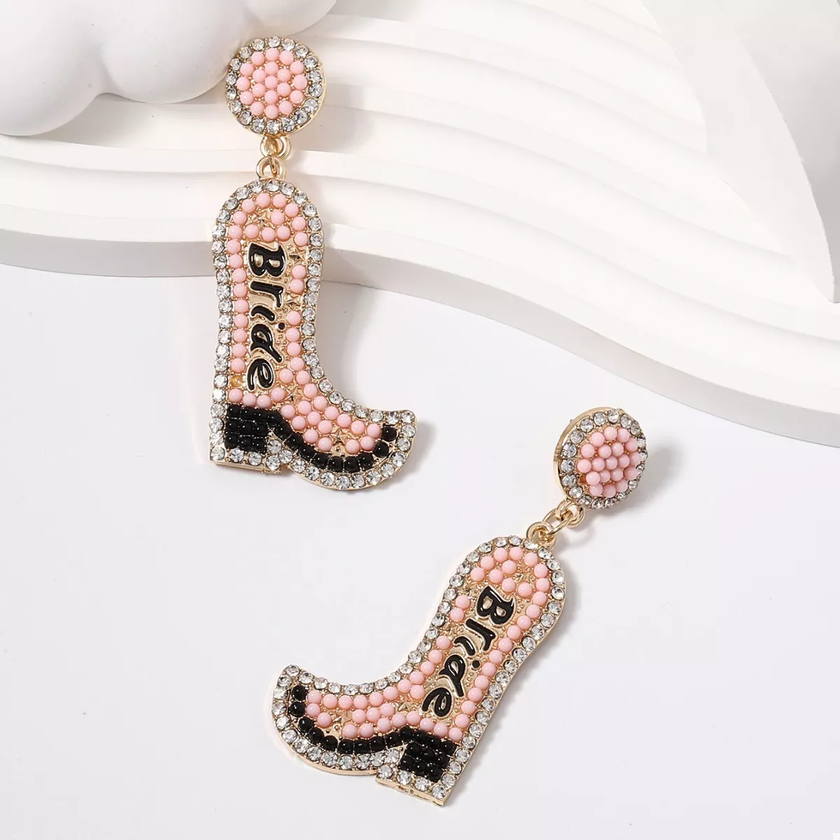 Bride Boot Dangle Earrings - Image 2