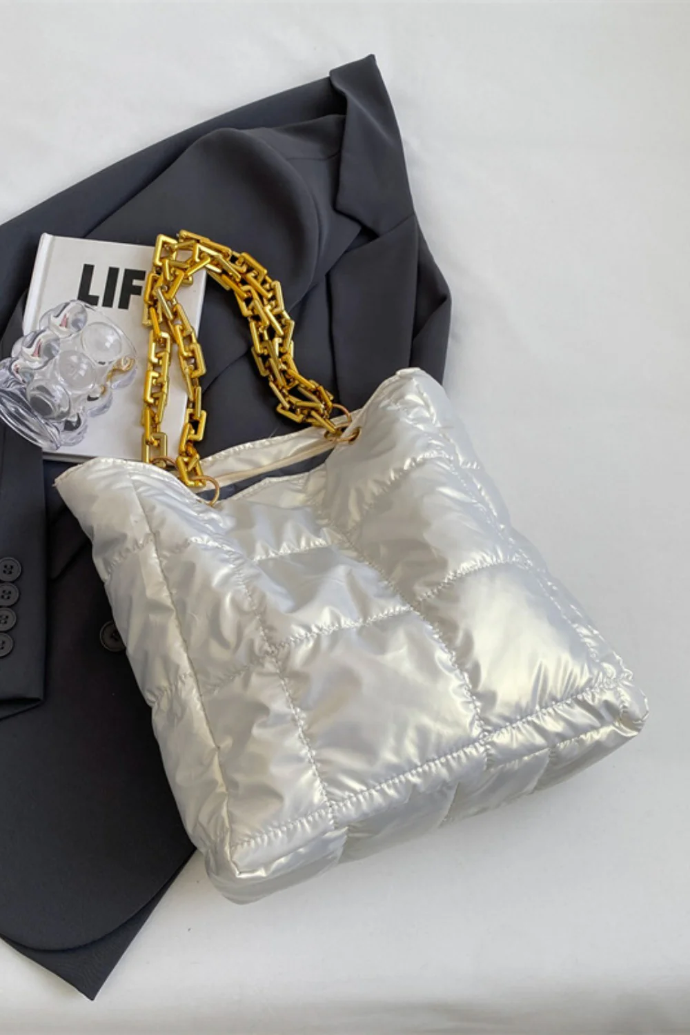 Bubble Texture Chain Handbag - Image 11