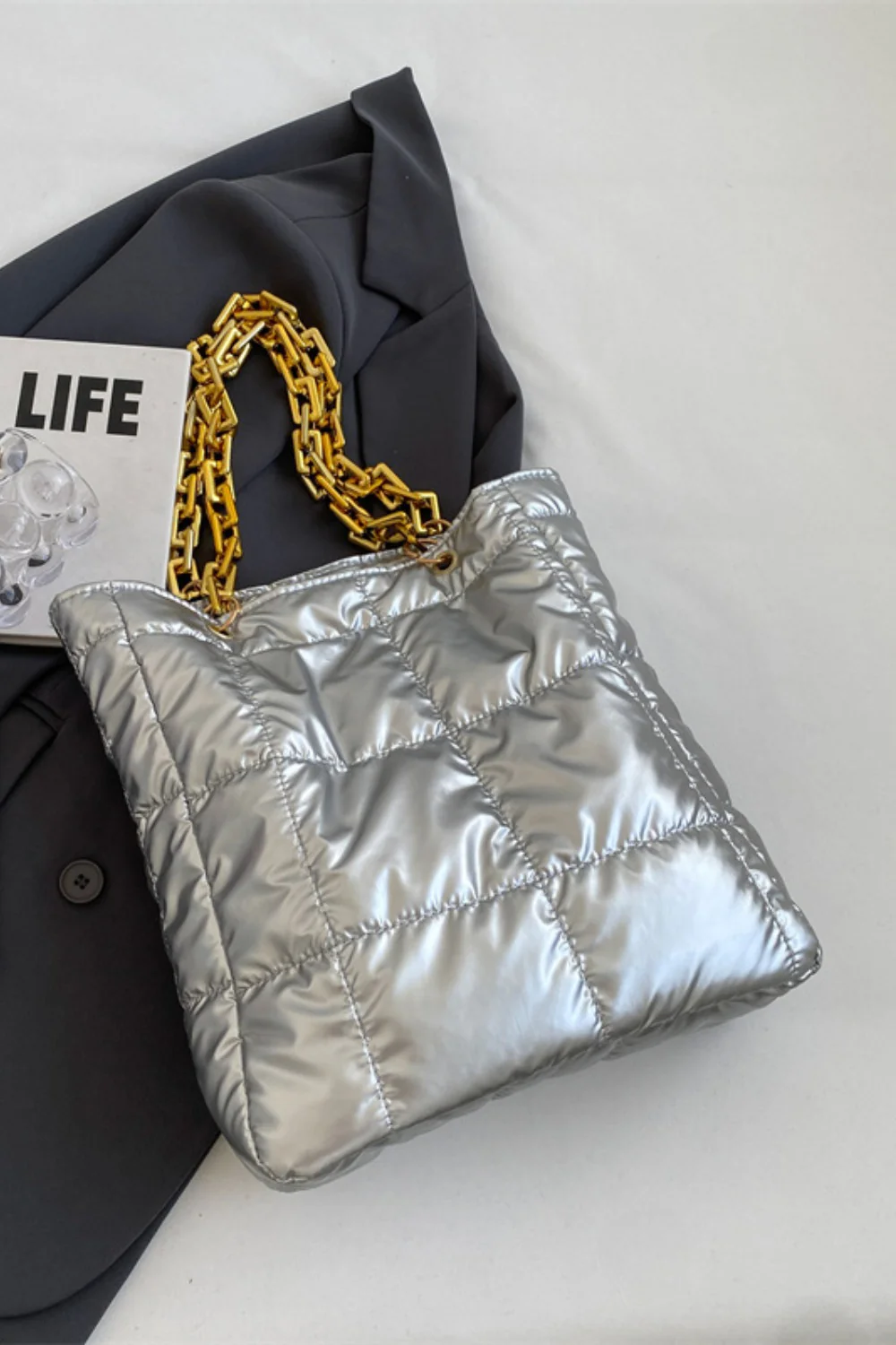 Bubble Texture Chain Handbag - Image 4