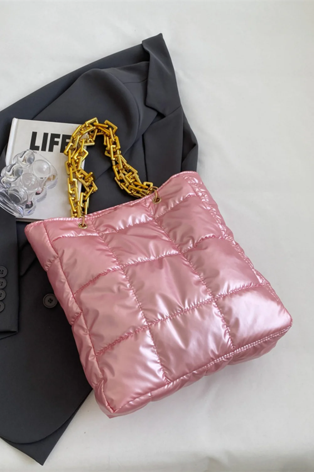 Bubble Texture Chain Handbag - Image 9