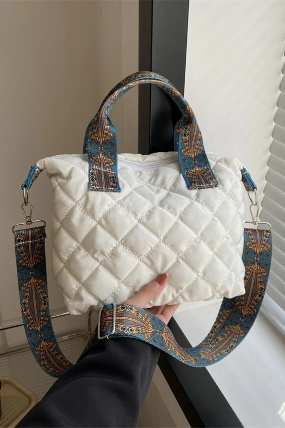 Bubble Textured Printed Strap Handbag - Image 2