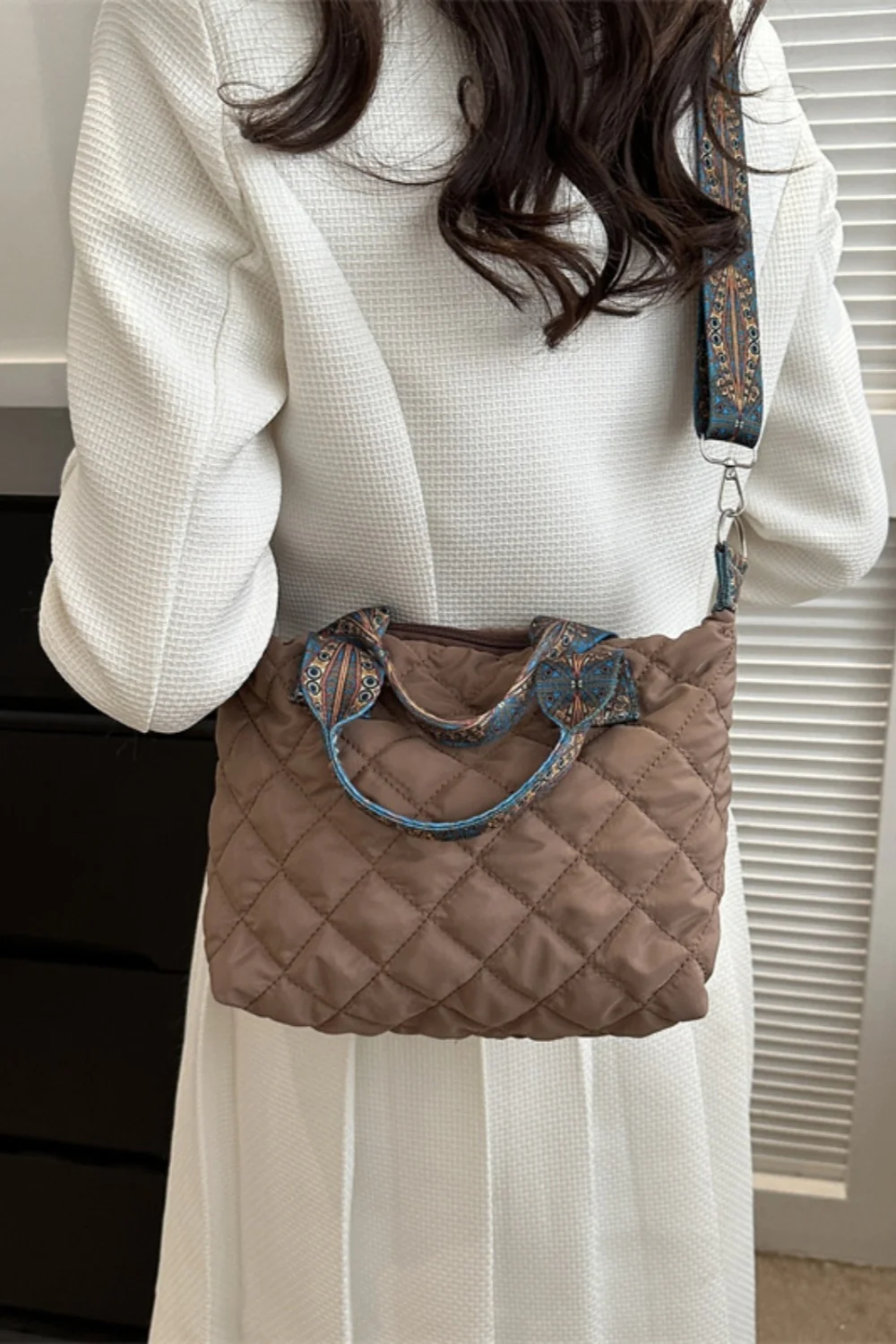 Bubble Textured Printed Strap Handbag - Image 6