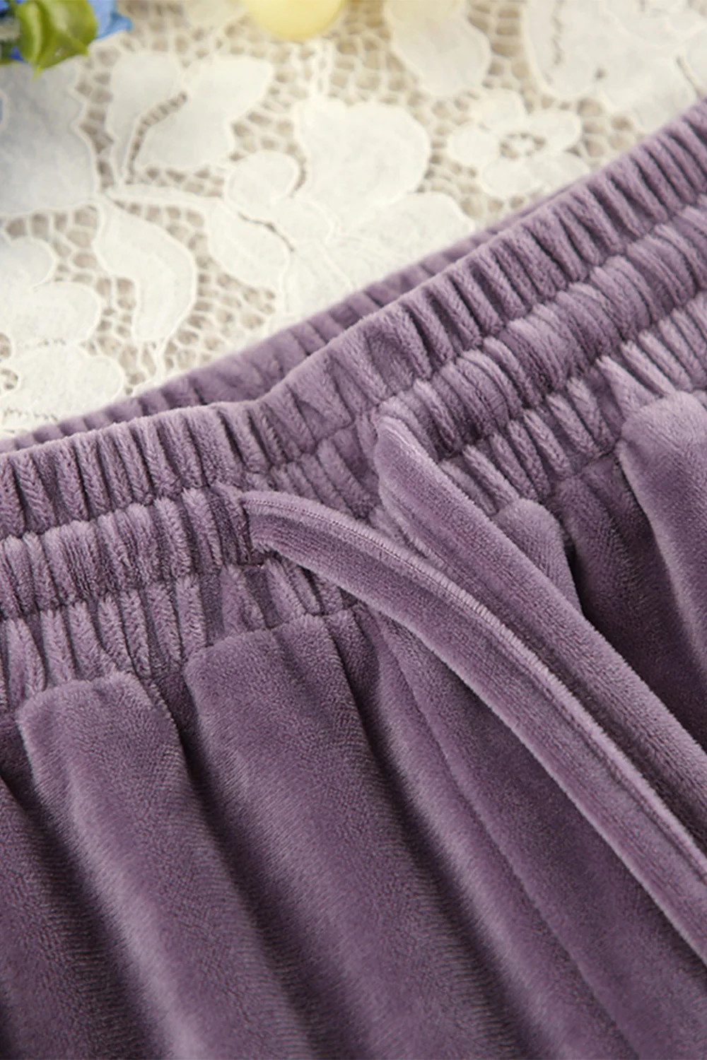 Buttery-Soft Round Neck Long Sleeve Top and Drawstring Pants Set - Image 6