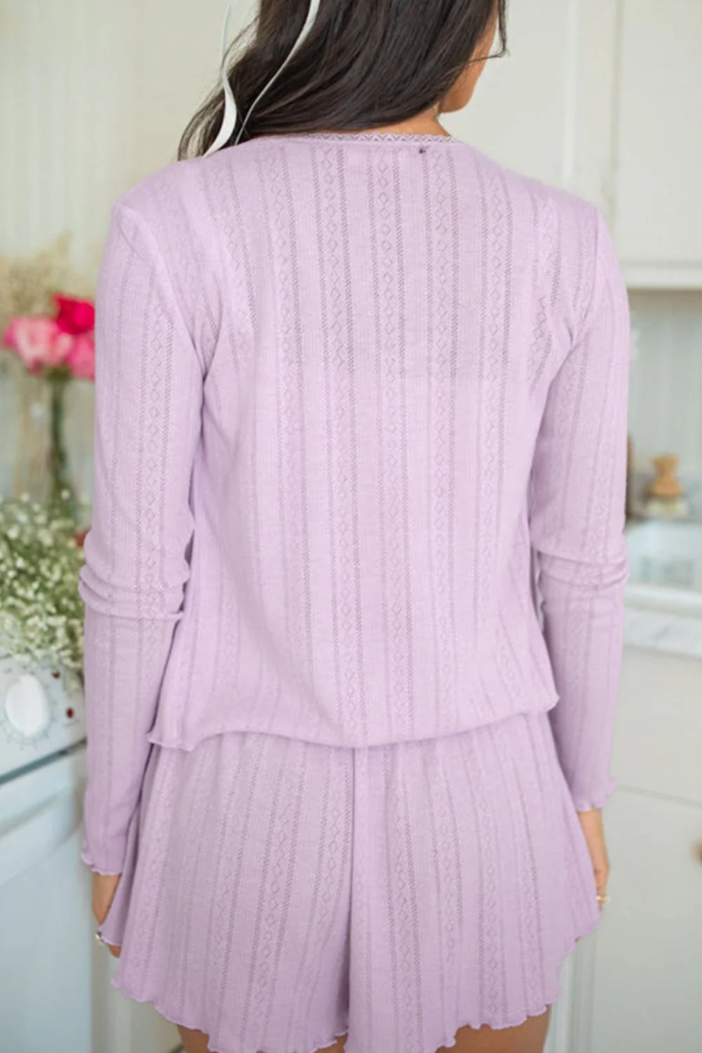Button Down Cardigan, Cami and Shorts Set - Image 2
