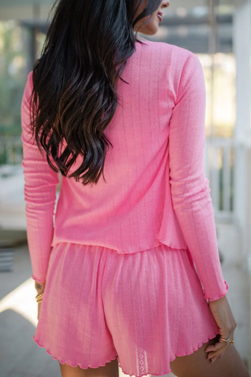 Button Down Cardigan, Cami and Shorts Set - Image 8