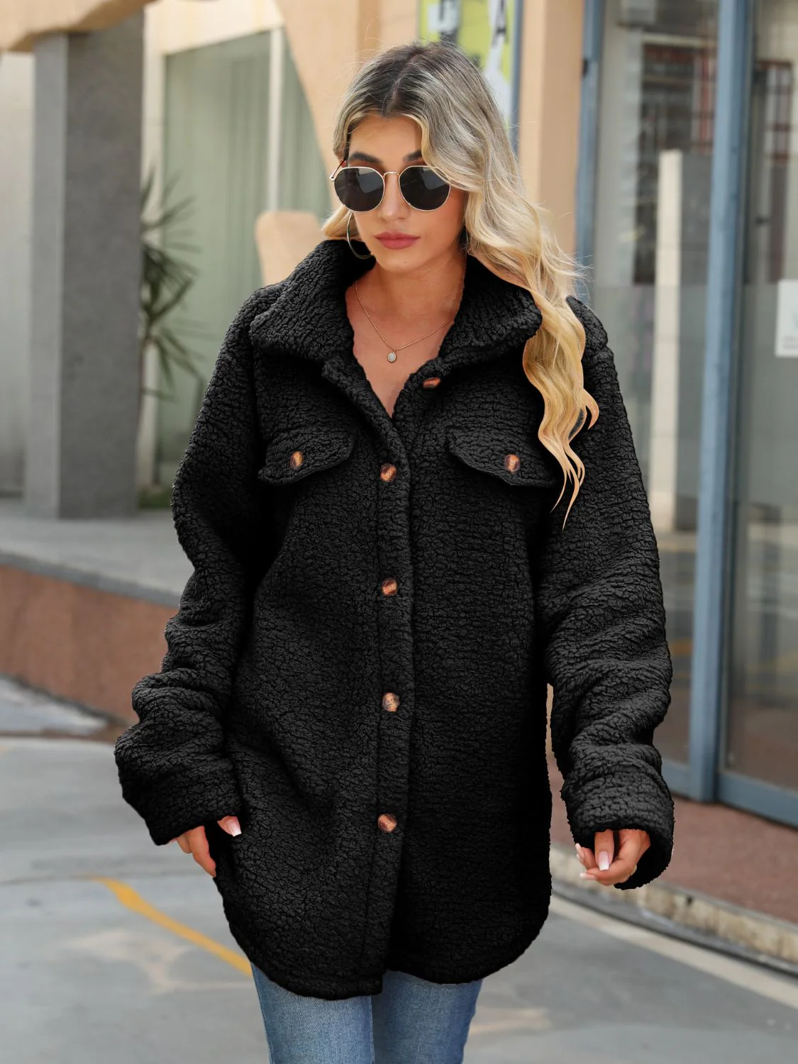Button Down Collared Coat - Image 11