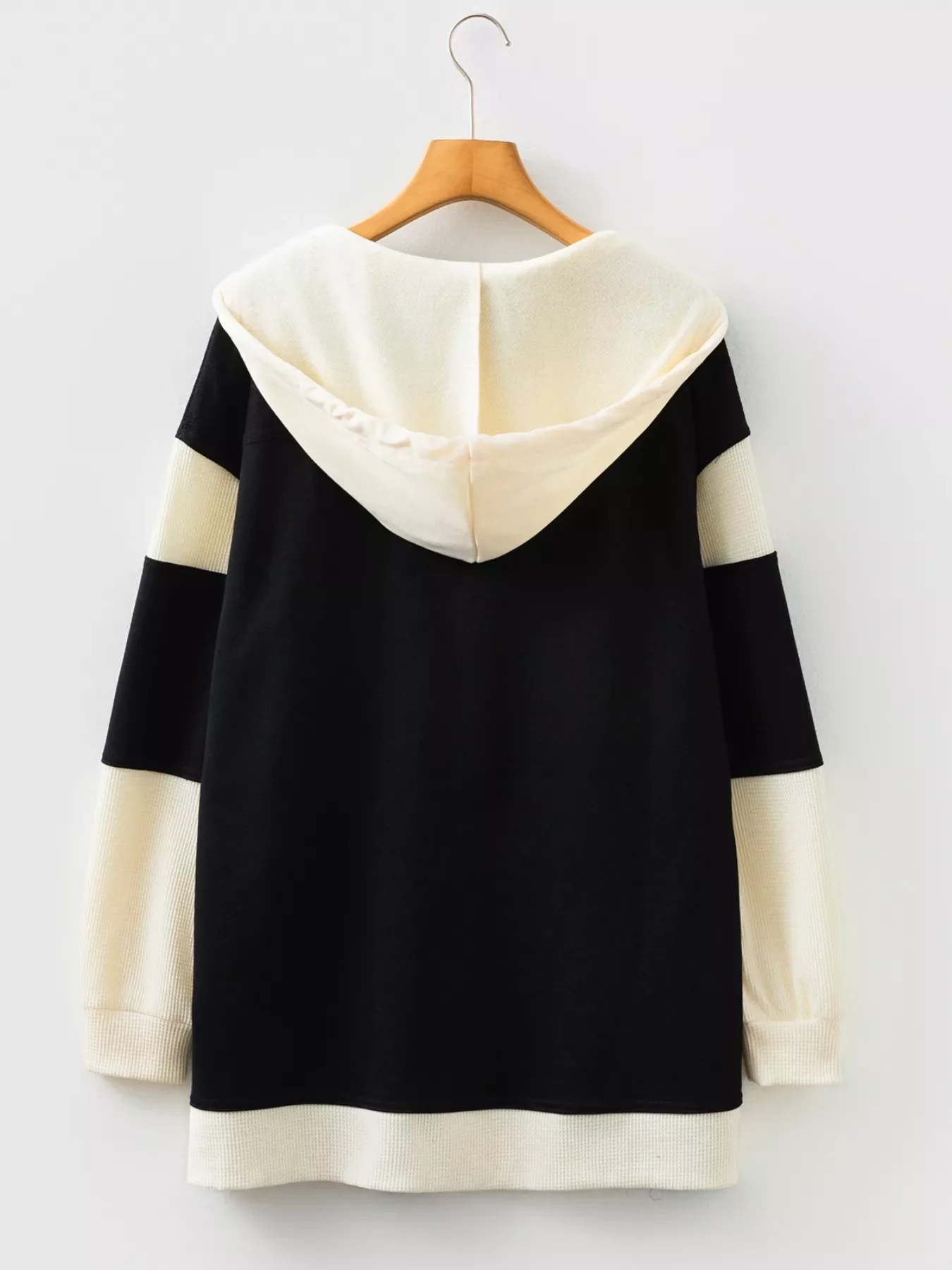 Button-Down Color Block Hoodie - Image 5