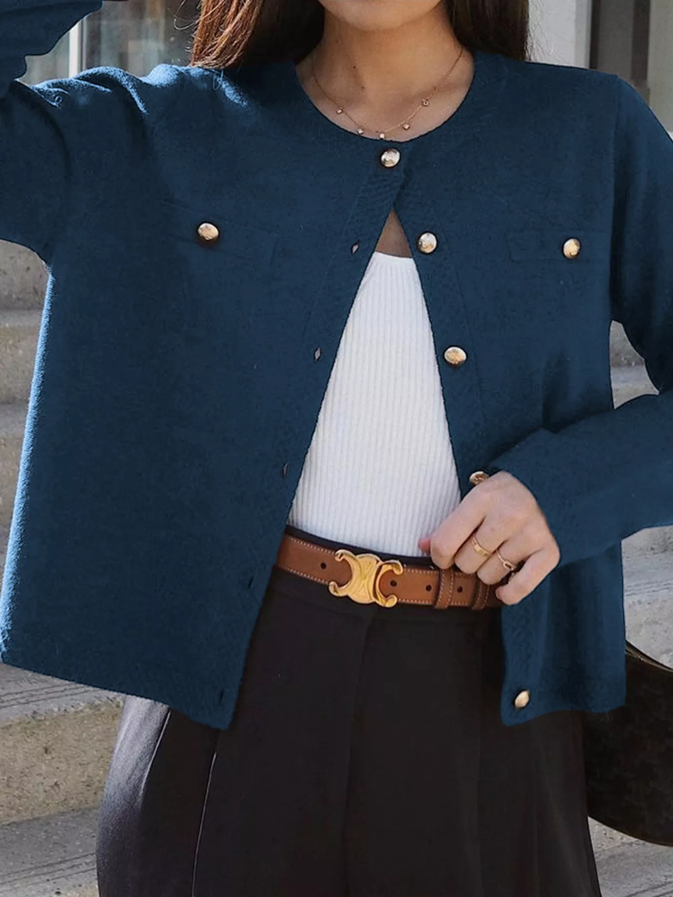 Button-Down Knit Cardigan - Image 3