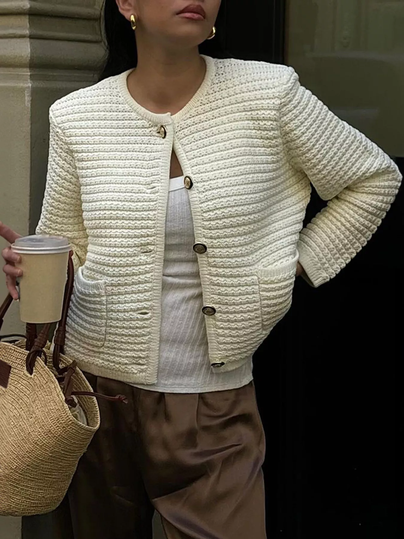 Button-Down Long Sleeve Cardigan - Image 3
