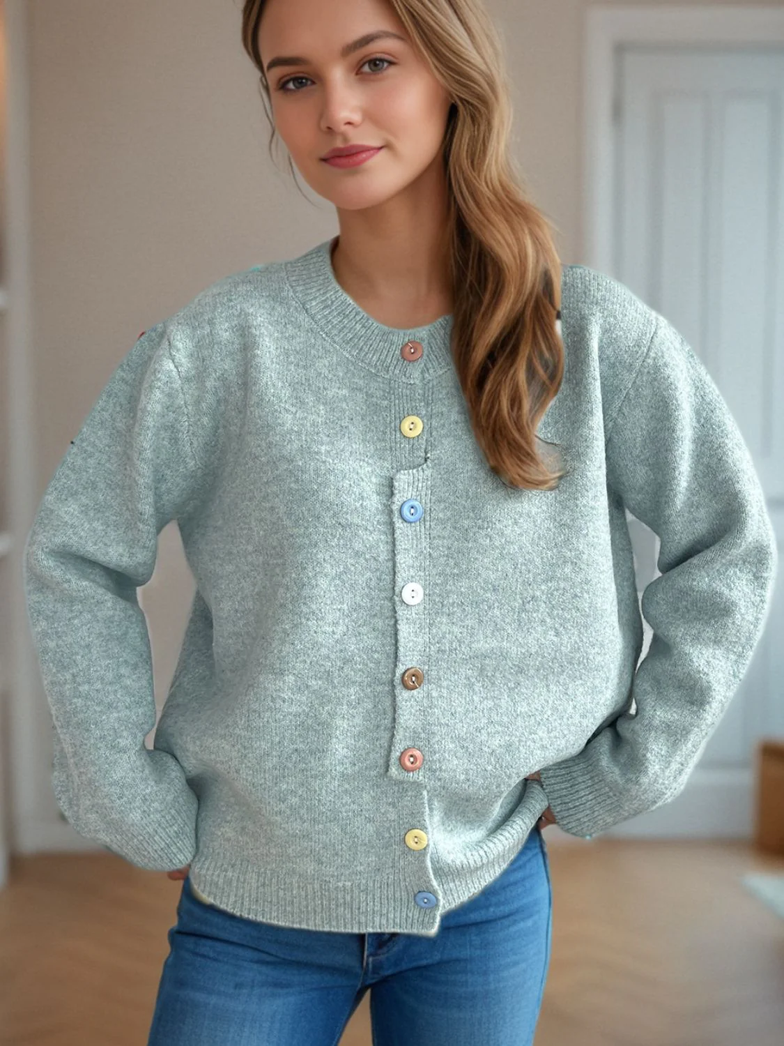 Button Down Long Sleeve Cardigan - Image 10
