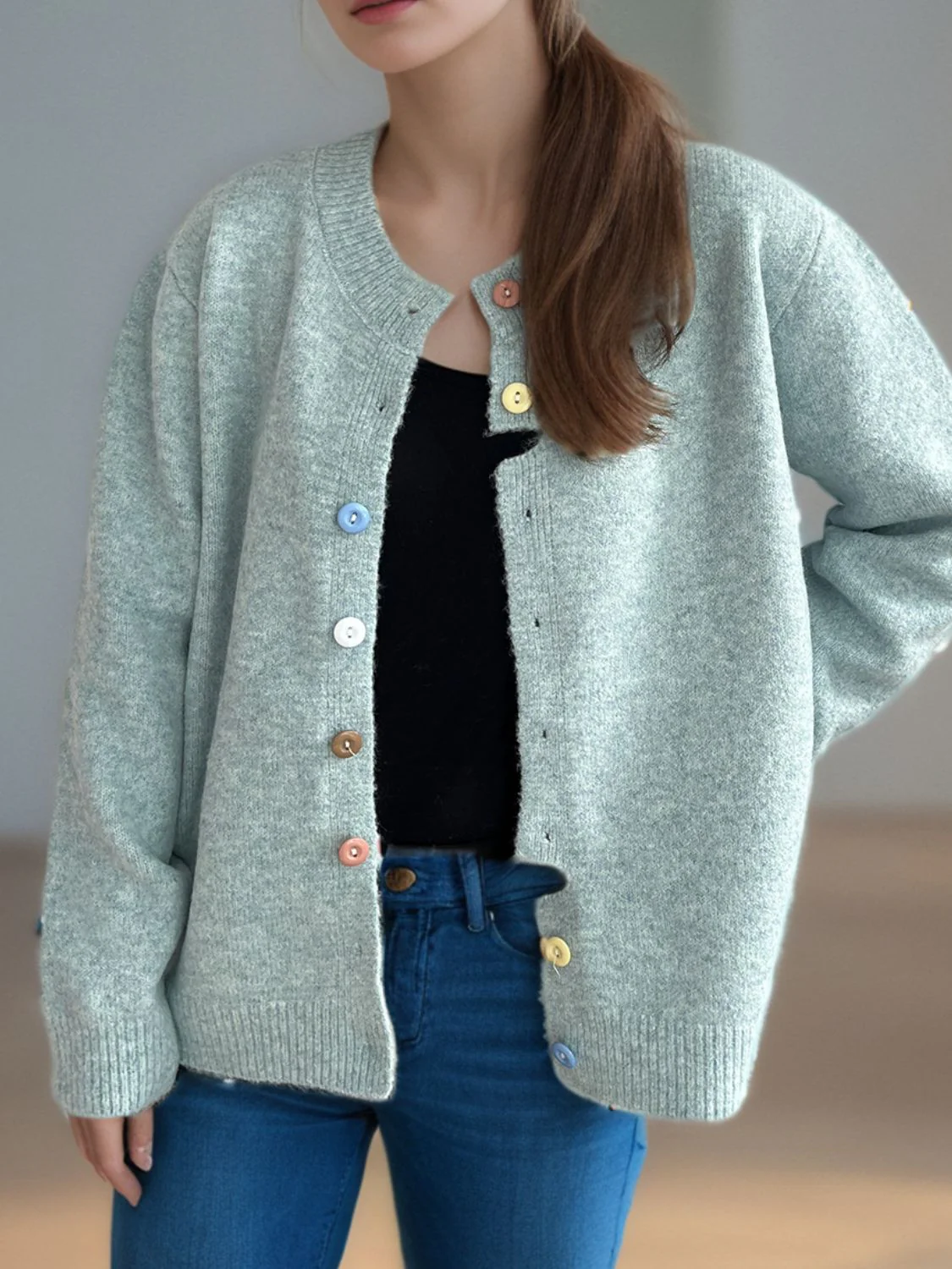 Button Down Long Sleeve Cardigan - Image 11
