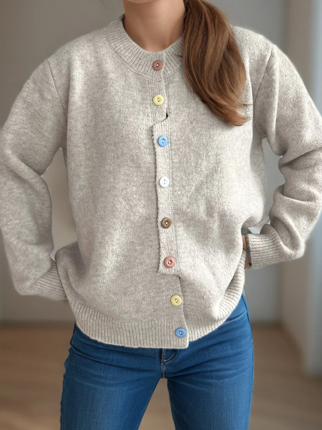 Button Down Long Sleeve Cardigan - Image 13