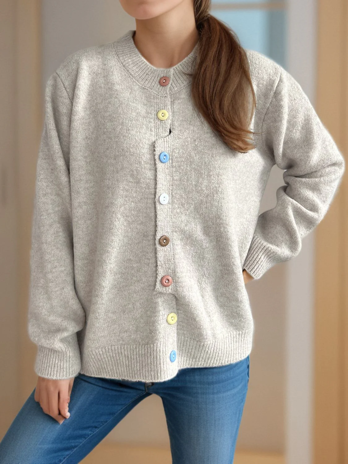 Button Down Long Sleeve Cardigan - Image 14