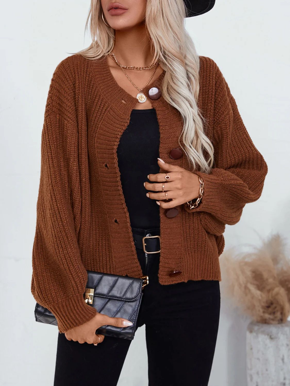 Button Down Long Sleeve Cardigan - Image 2