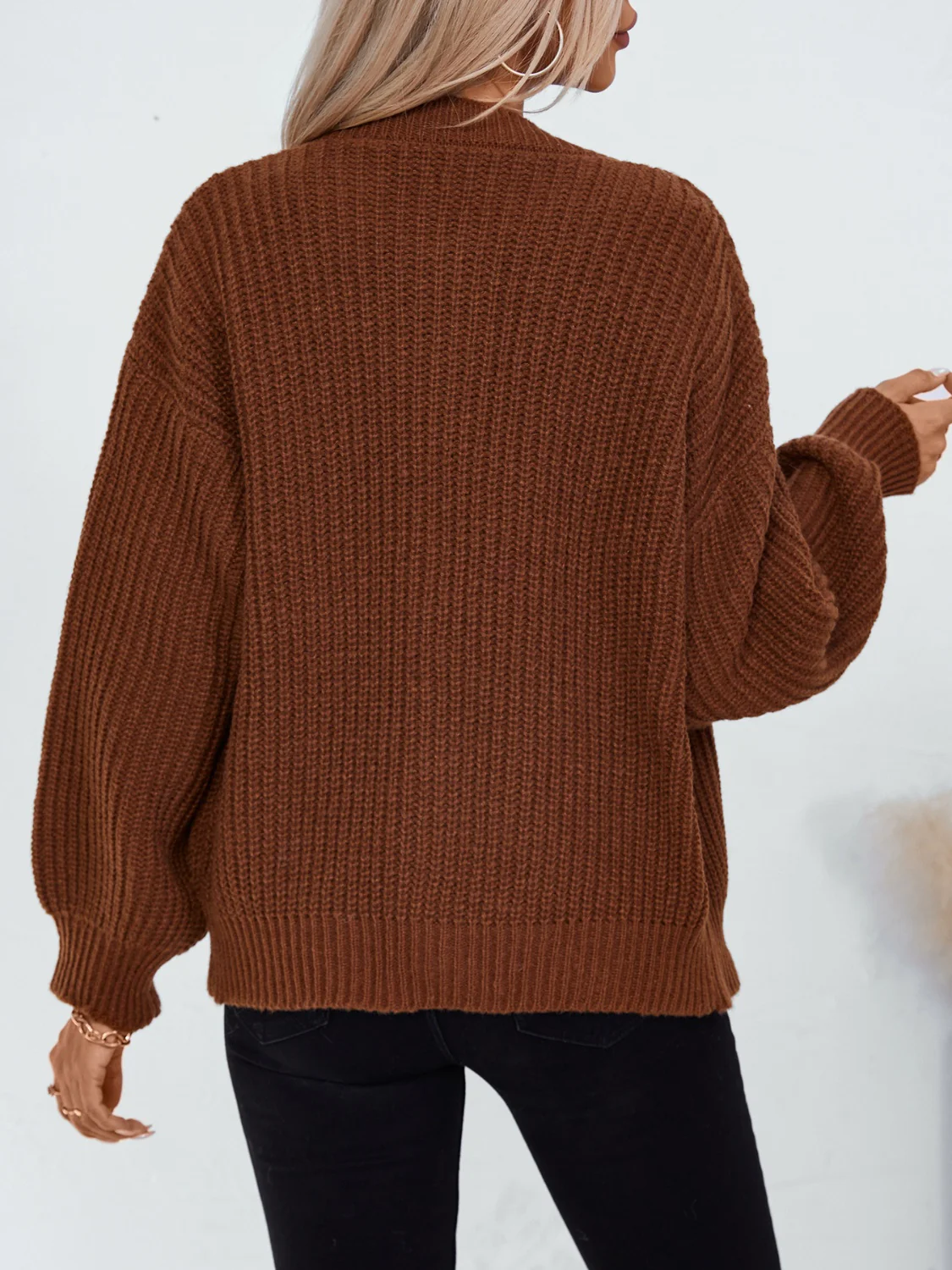 Button Down Long Sleeve Cardigan - Image 3