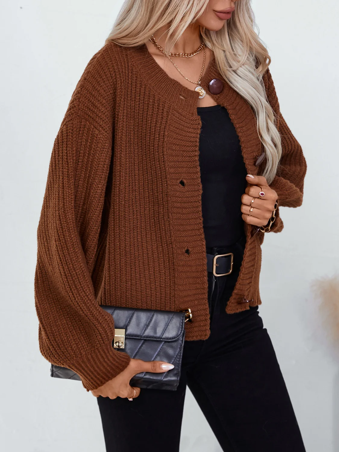 Button Down Long Sleeve Cardigan - Image 6