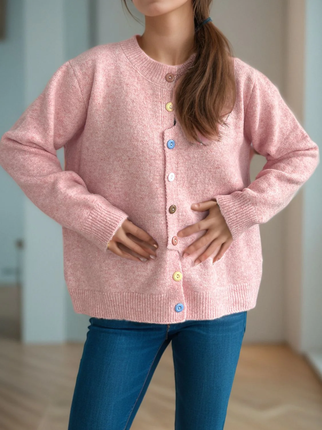 Button Down Long Sleeve Cardigan - Image 4