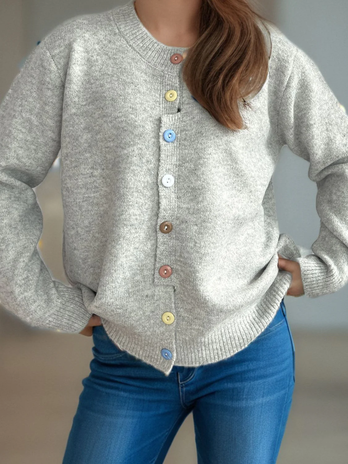Button Down Long Sleeve Cardigan - Image 6