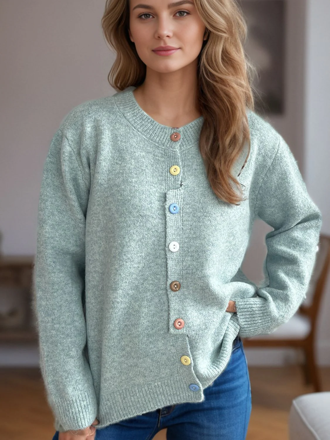 Button Down Long Sleeve Cardigan - Image 9