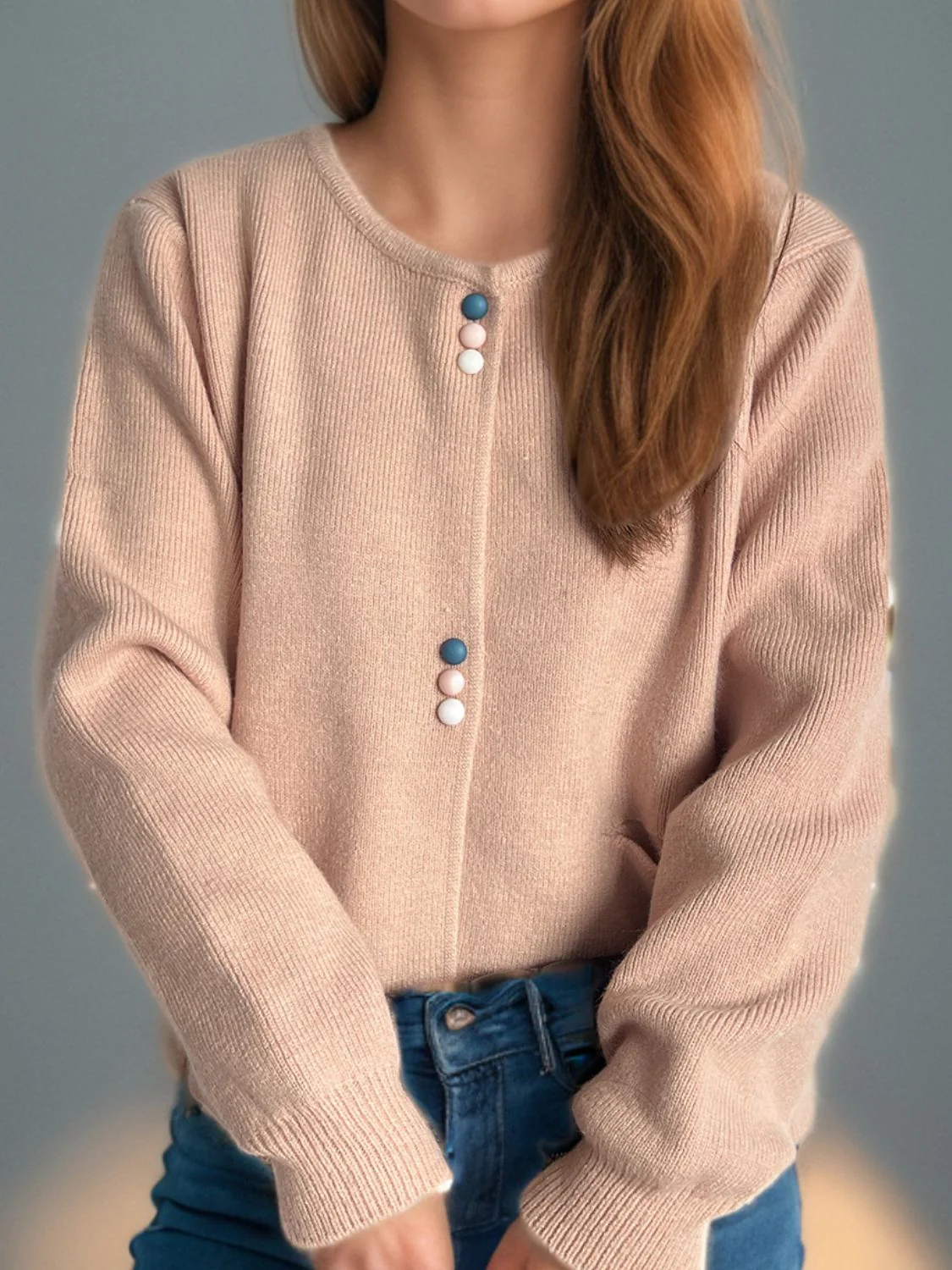 Button Down Long Sleeve Cardigan with Pockets - Image 12