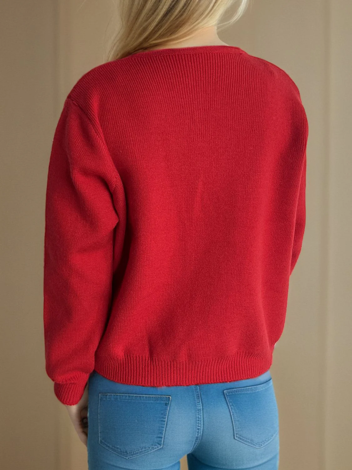 Button Down Long Sleeve Cardigan with Pockets - Image 2