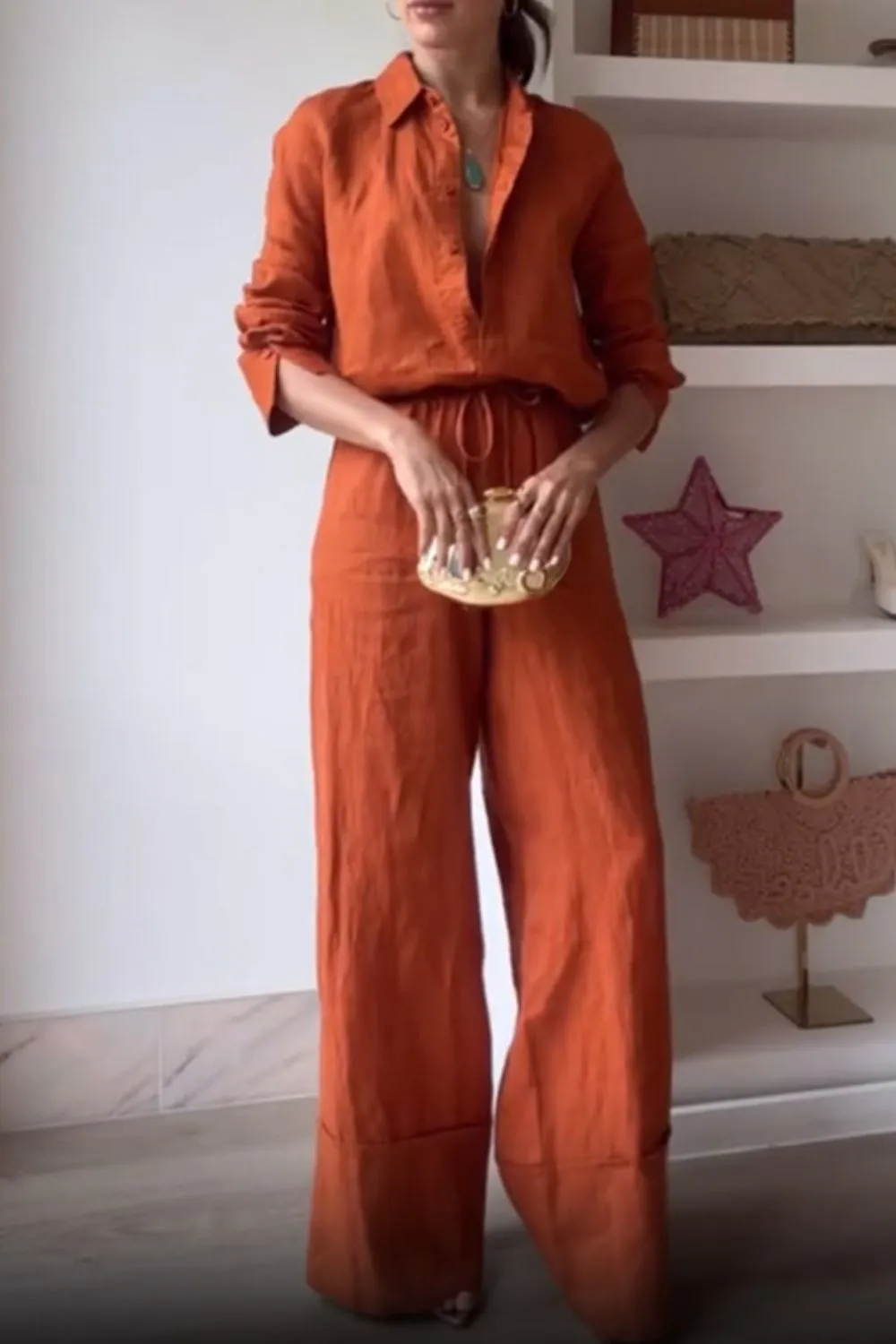 Button Down Shirt and Drawstring Pants - Image 3