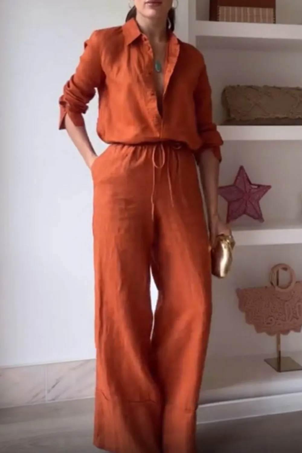 Button Down Shirt and Drawstring Pants - Image 5
