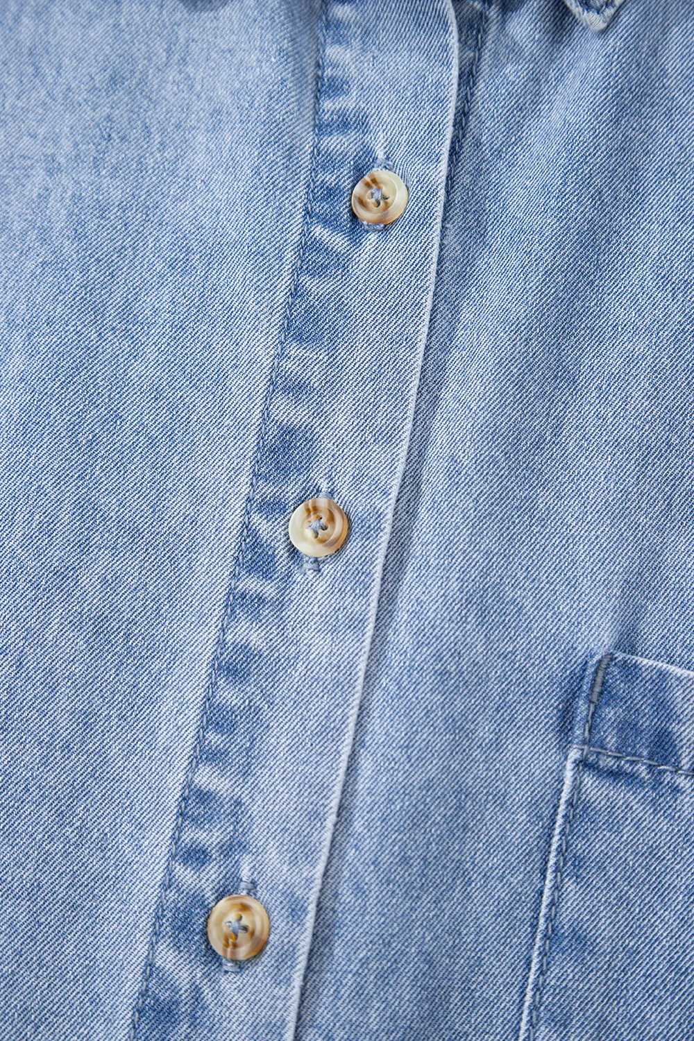 Button Down Short Sleeve Denim Dress - Image 6