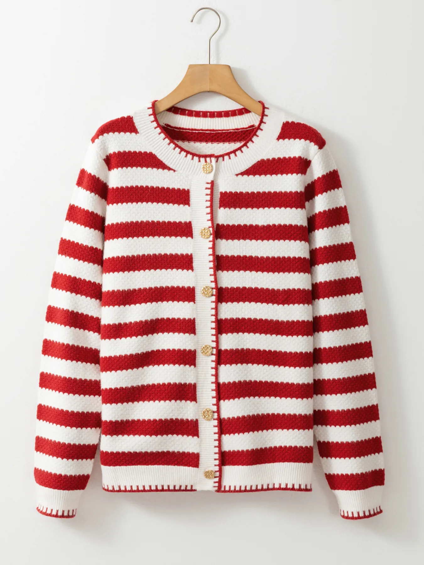 Button Down Striped Long Sleeve Cardigan - Image 13