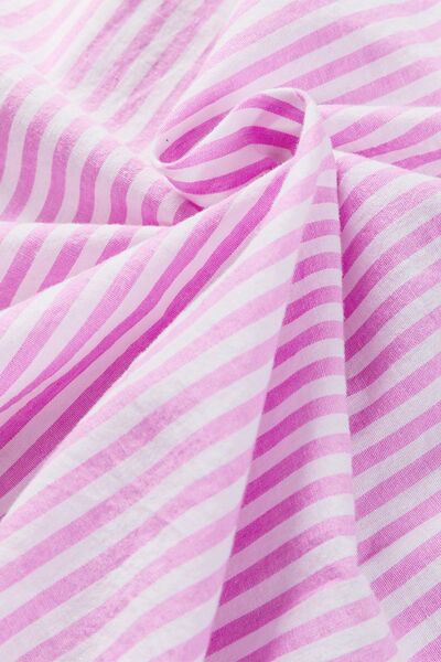 Button Down Striped Ruffled Hem Shirt - Image 8