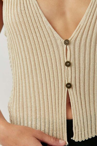 Button Down V-Neck Sweater Vest - Image 2