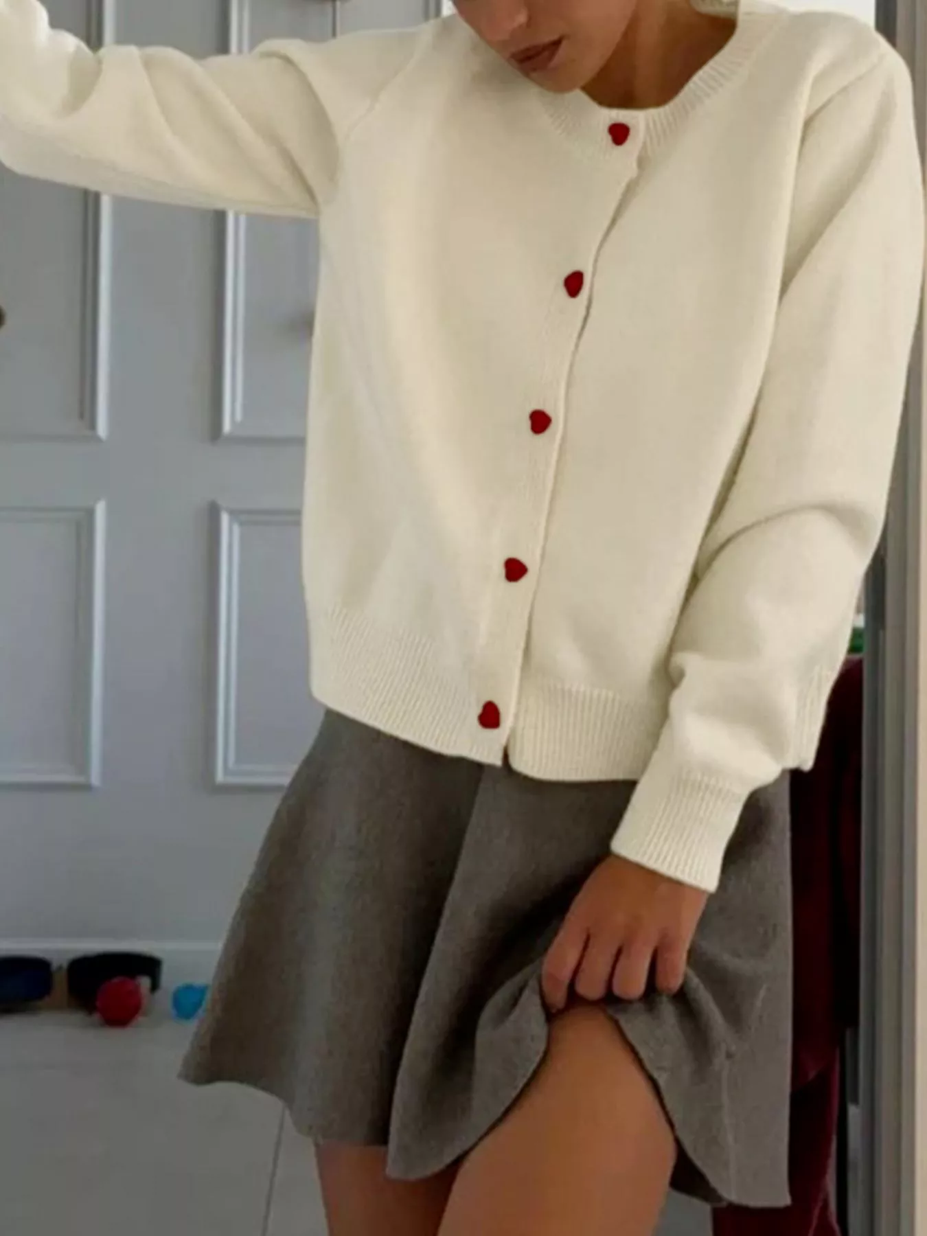 Button-Front Long Sleeve Cardigan - Image 4