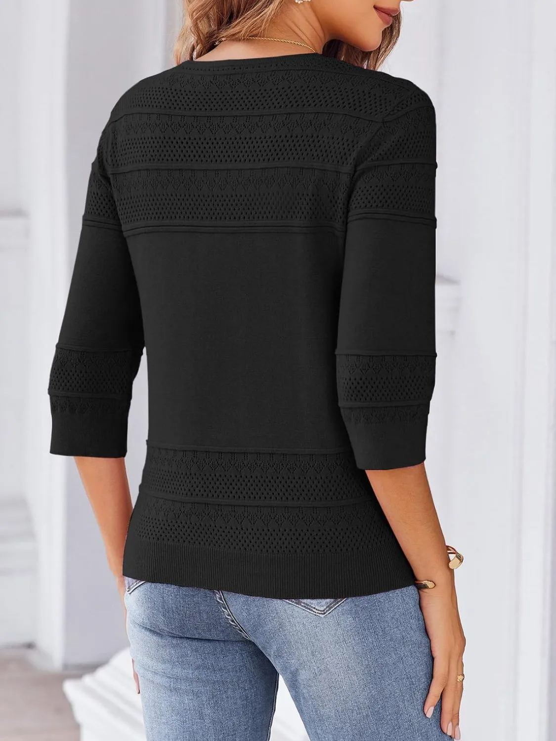 Button Up 3/4 Sleeve Cardigan - Image 12