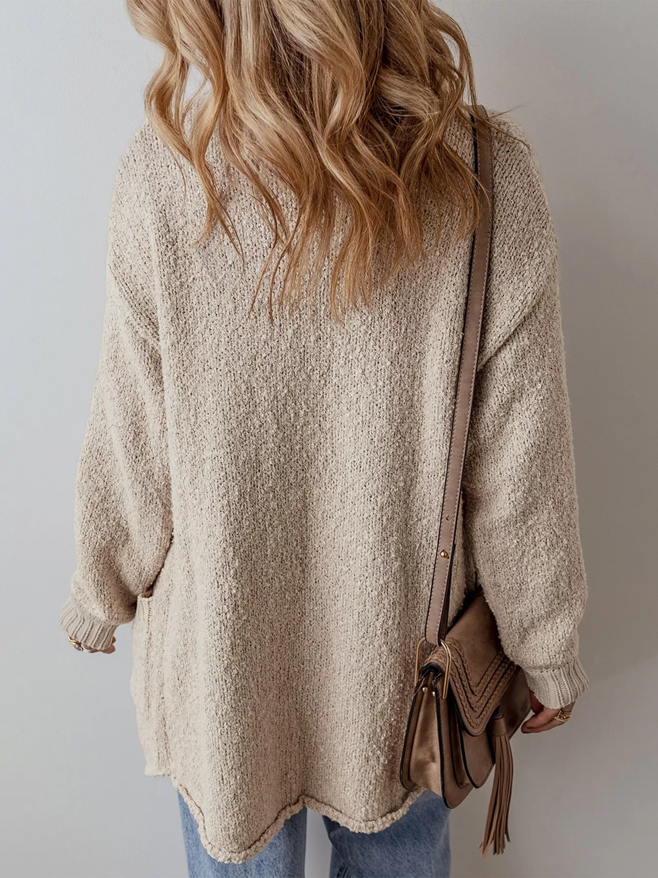 Button-Up Cardigan with Pockets - Image 2