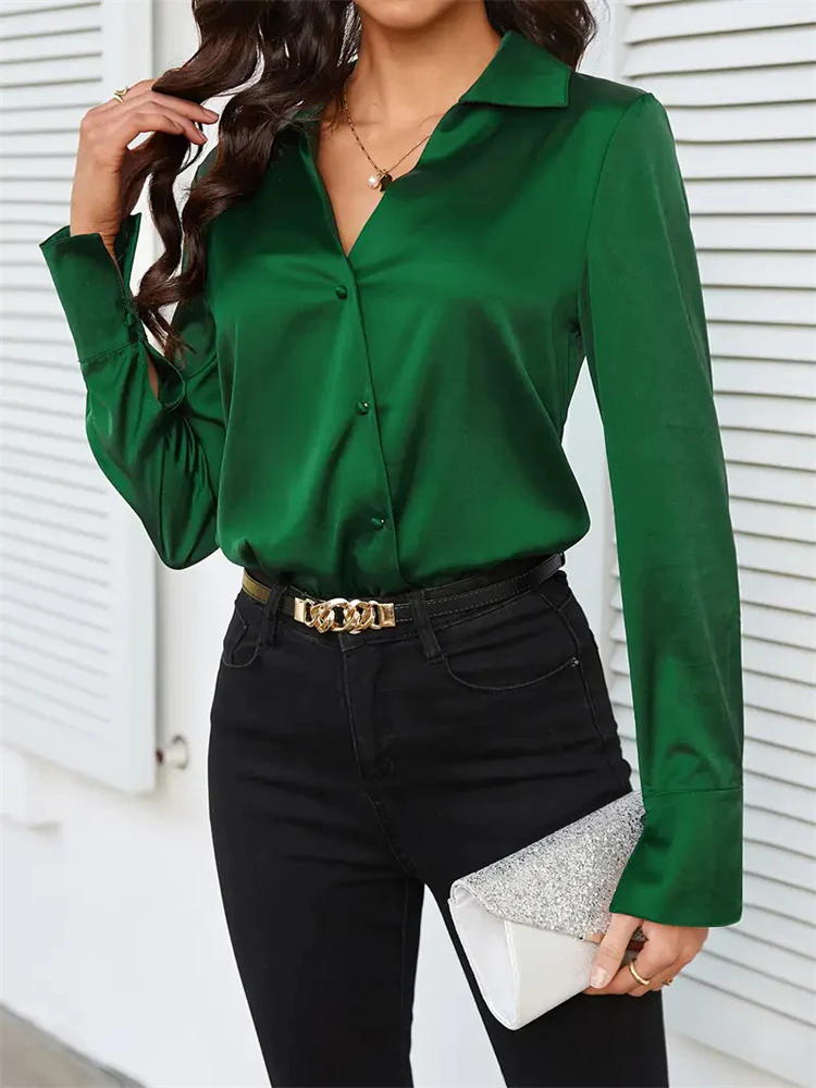 Button Up Collared Neck Long Sleeve Shirt - Image 5