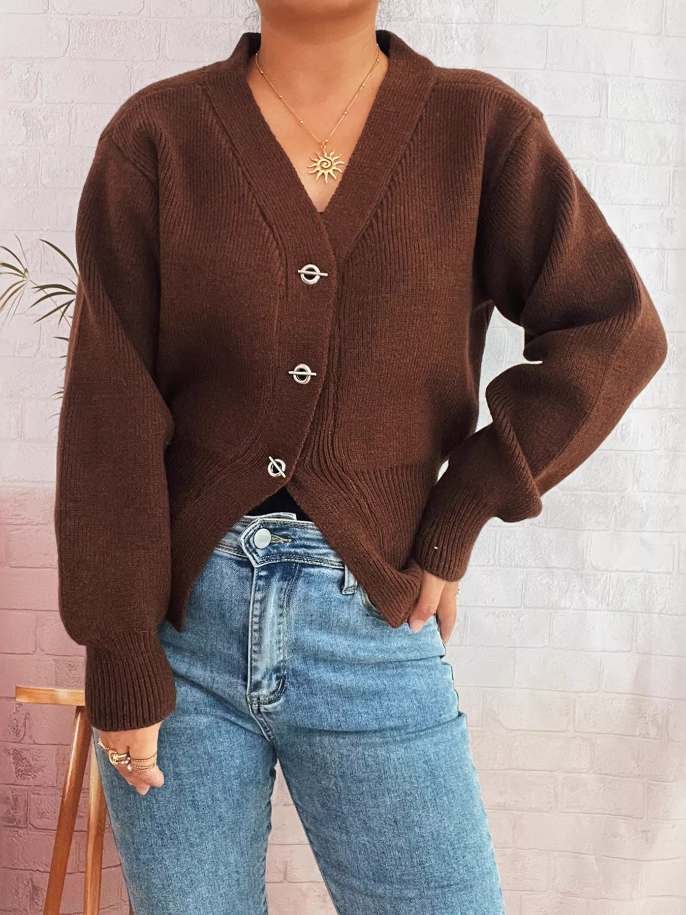 Button Up Long Sleeve Cardigan - Image 13