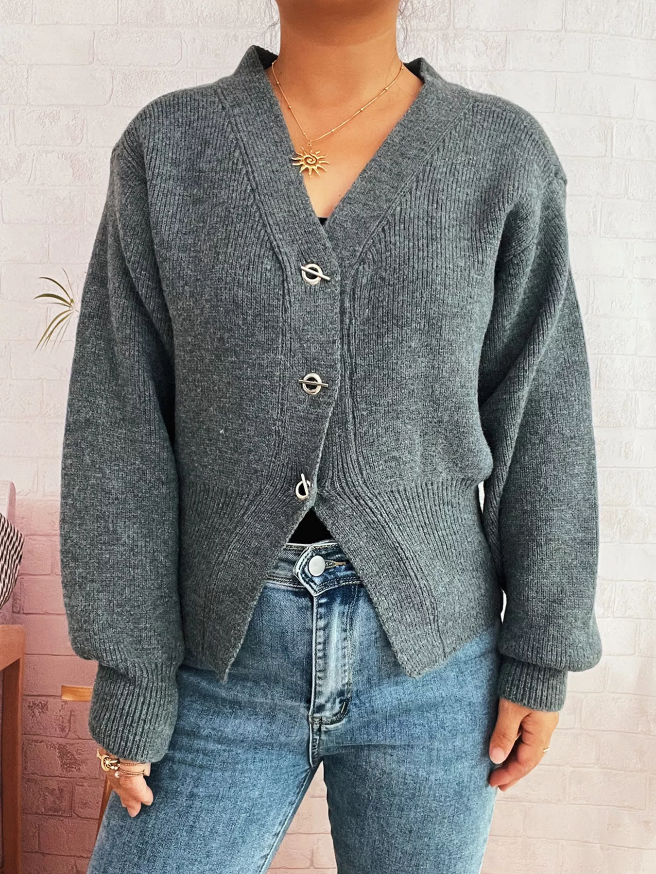 Button Up Long Sleeve Cardigan - Image 9