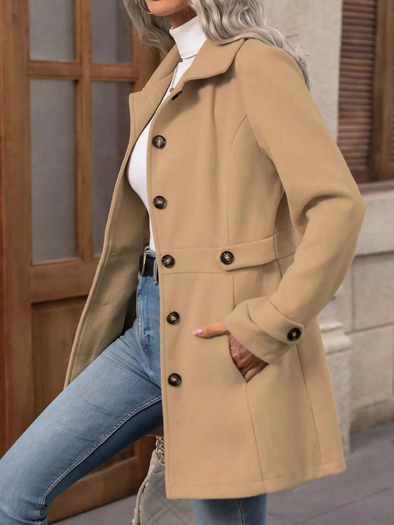 Button Up Long Sleeve Coat - Image 12
