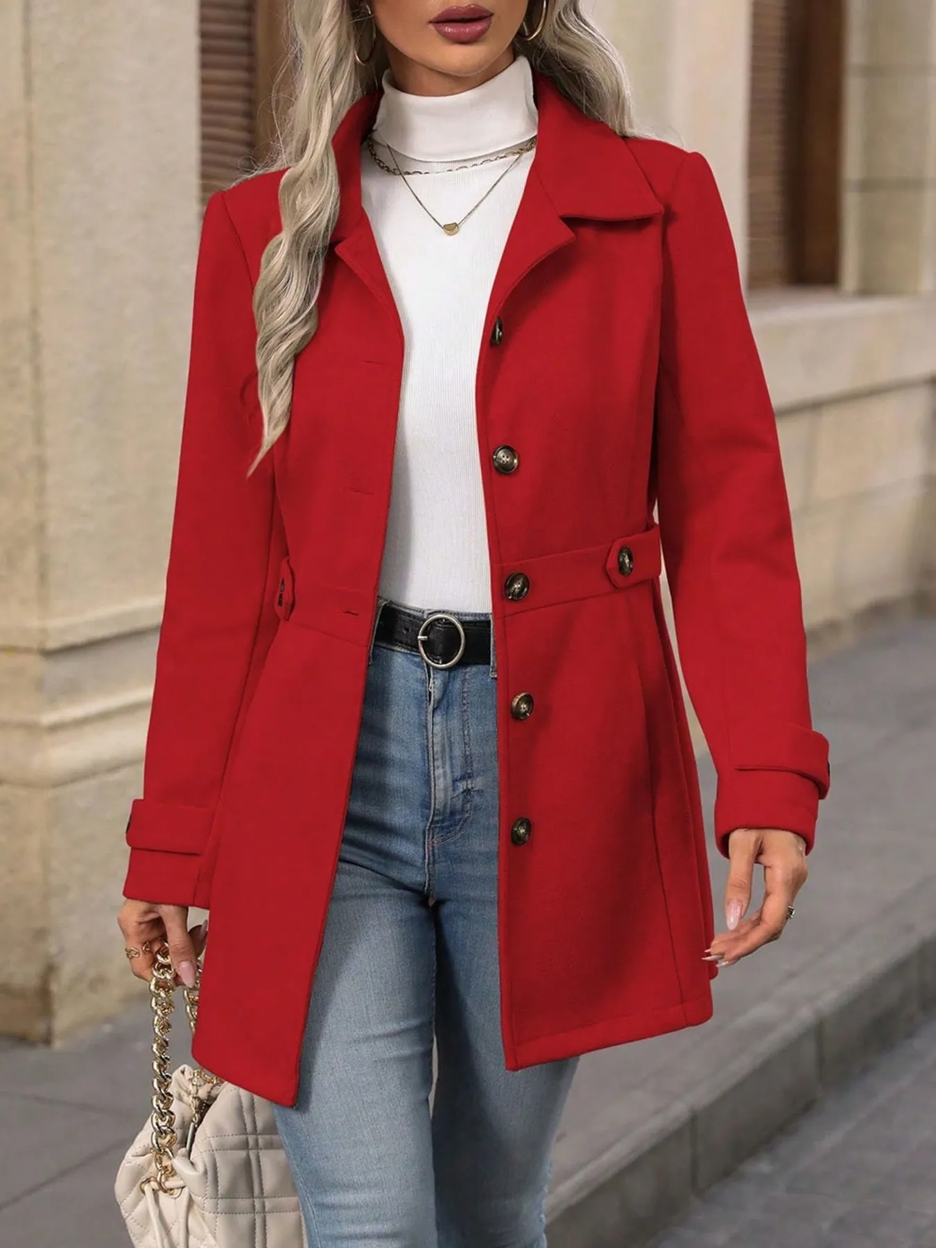 Button Up Long Sleeve Coat - Image 13