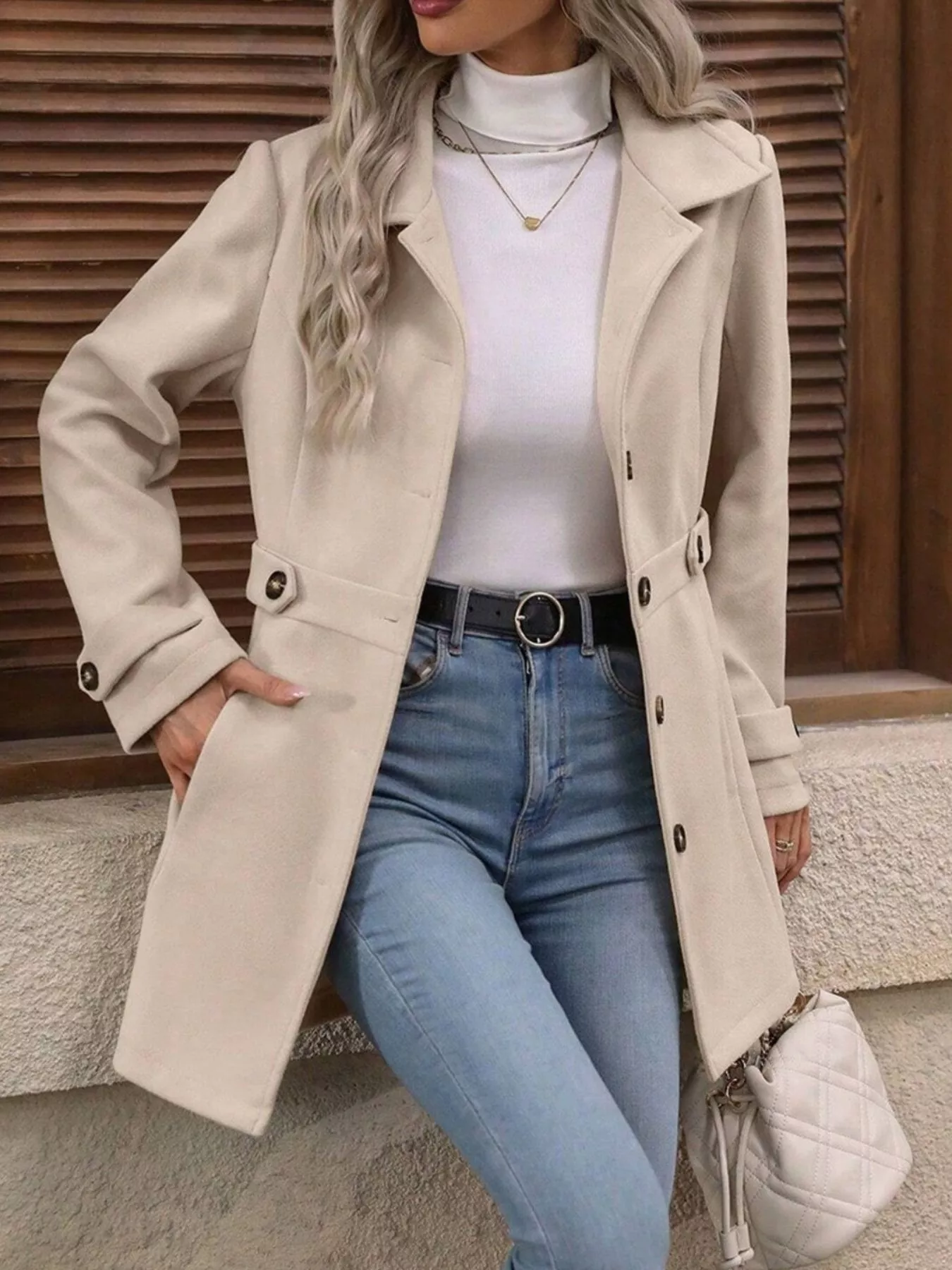 Button Up Long Sleeve Coat - Image 4