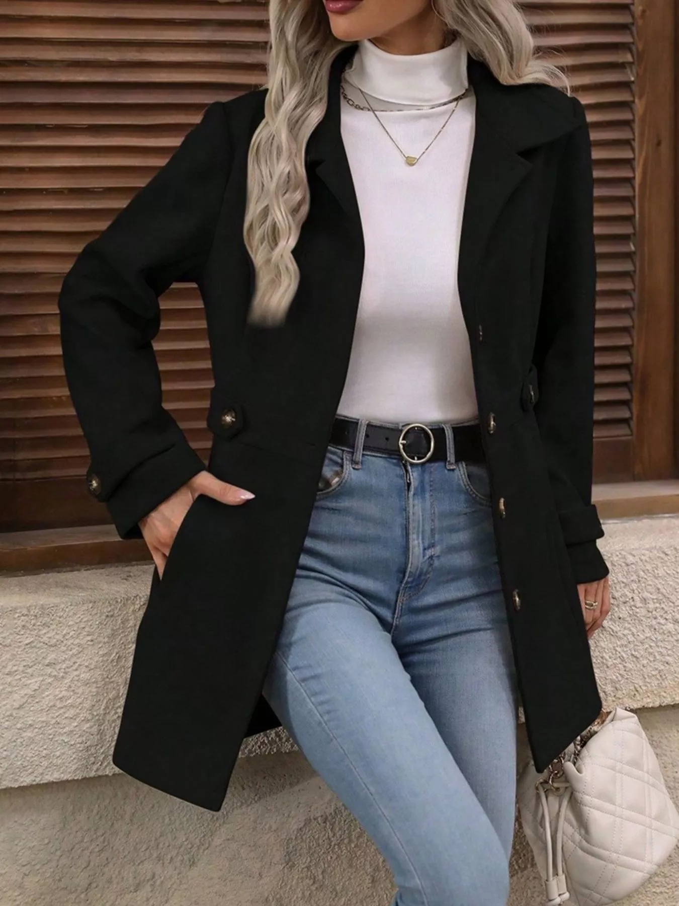 Button Up Long Sleeve Coat - Image 8