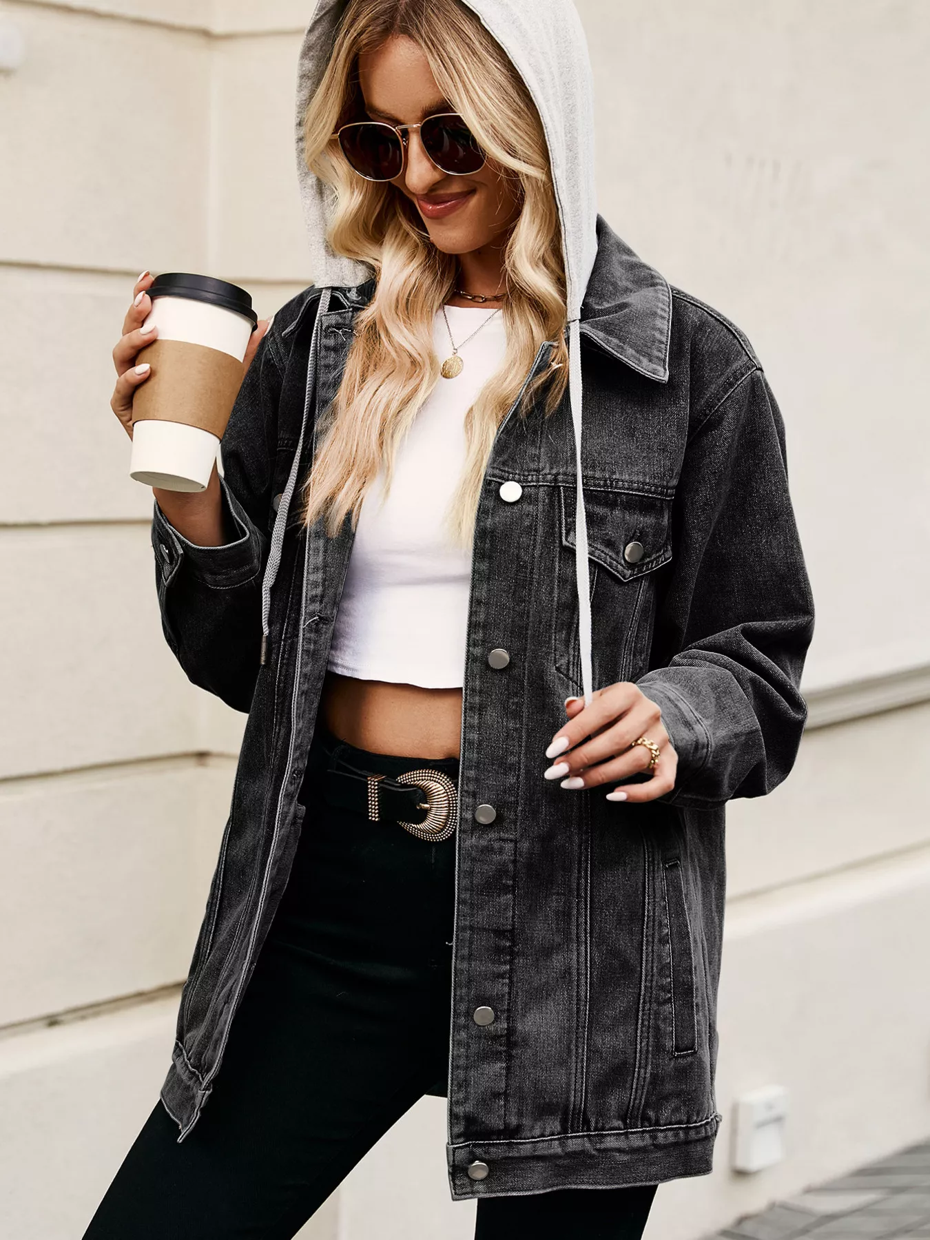 Button Up Long Sleeve Denim Jacket - Image 10