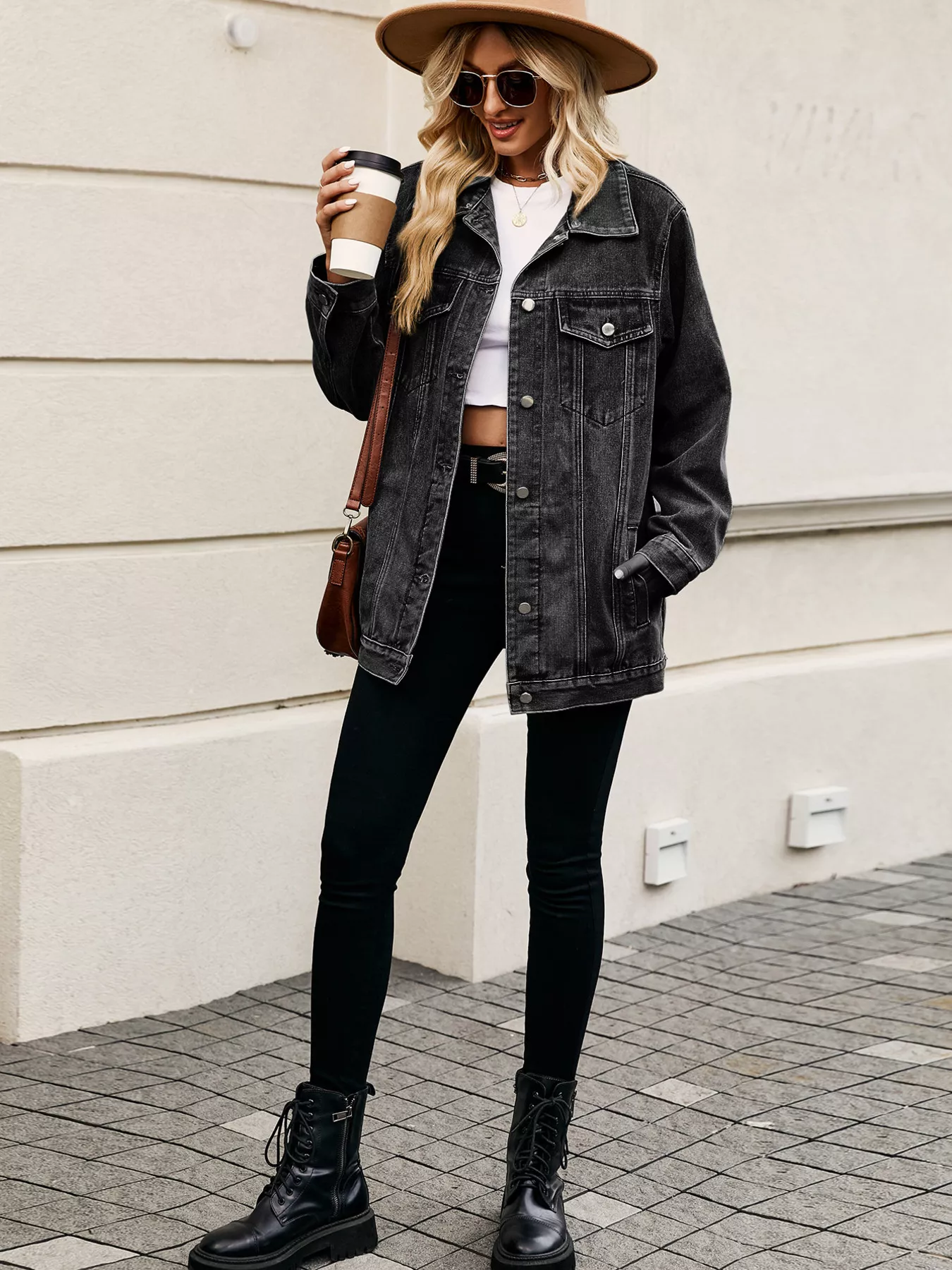 Button Up Long Sleeve Denim Jacket - Image 12