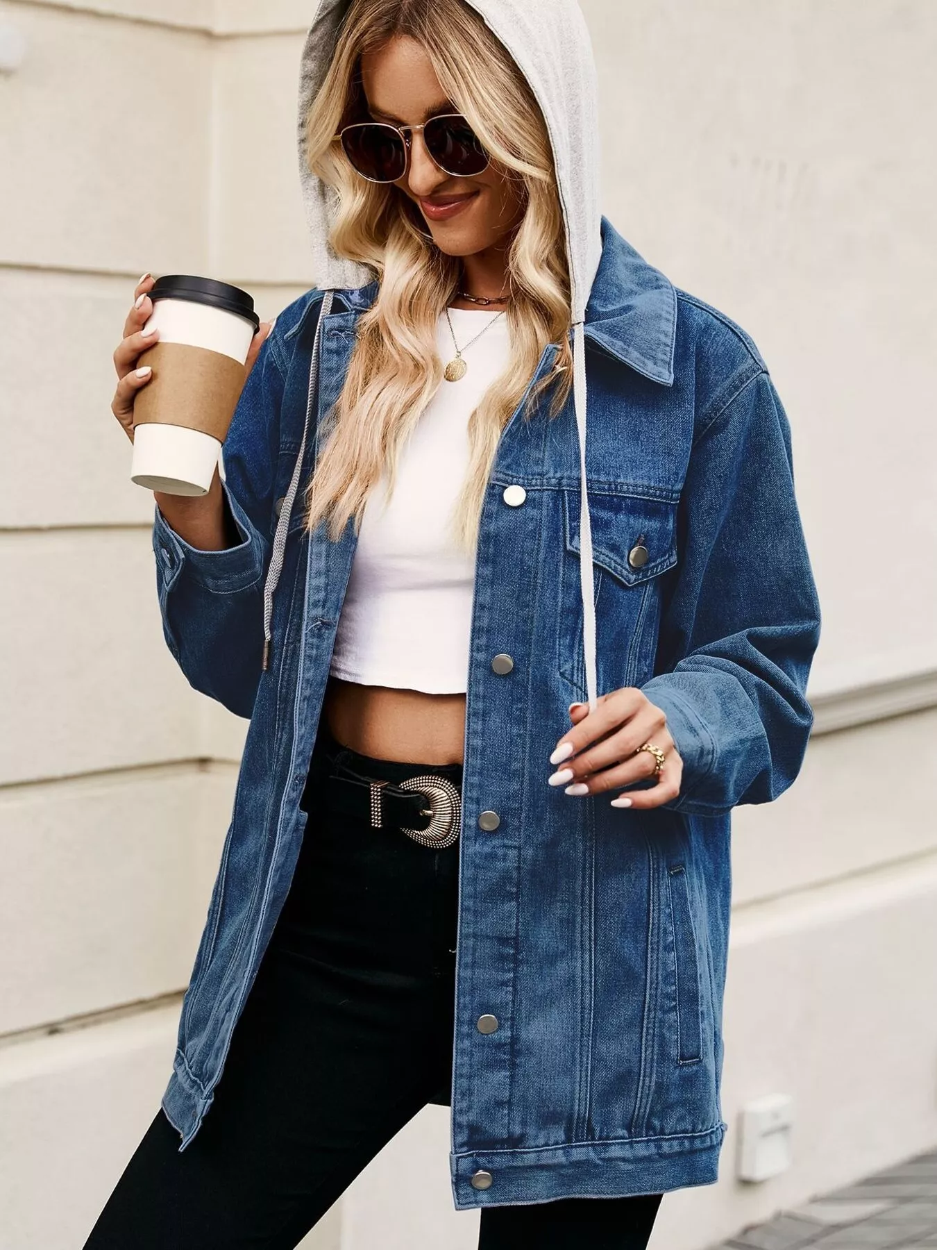 Button Up Long Sleeve Denim Jacket - Image 13