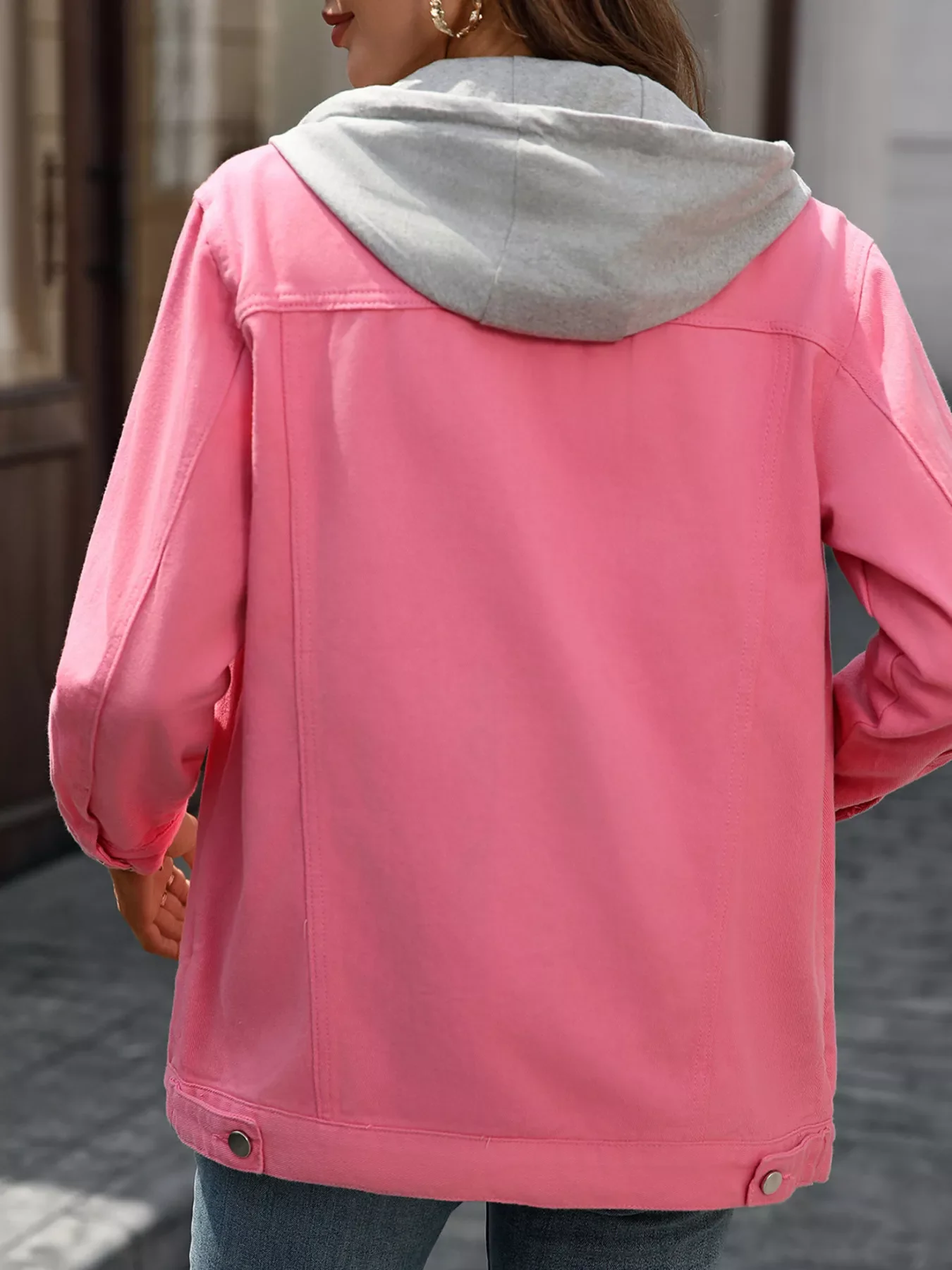 Button Up Long Sleeve Denim Jacket - Image 2