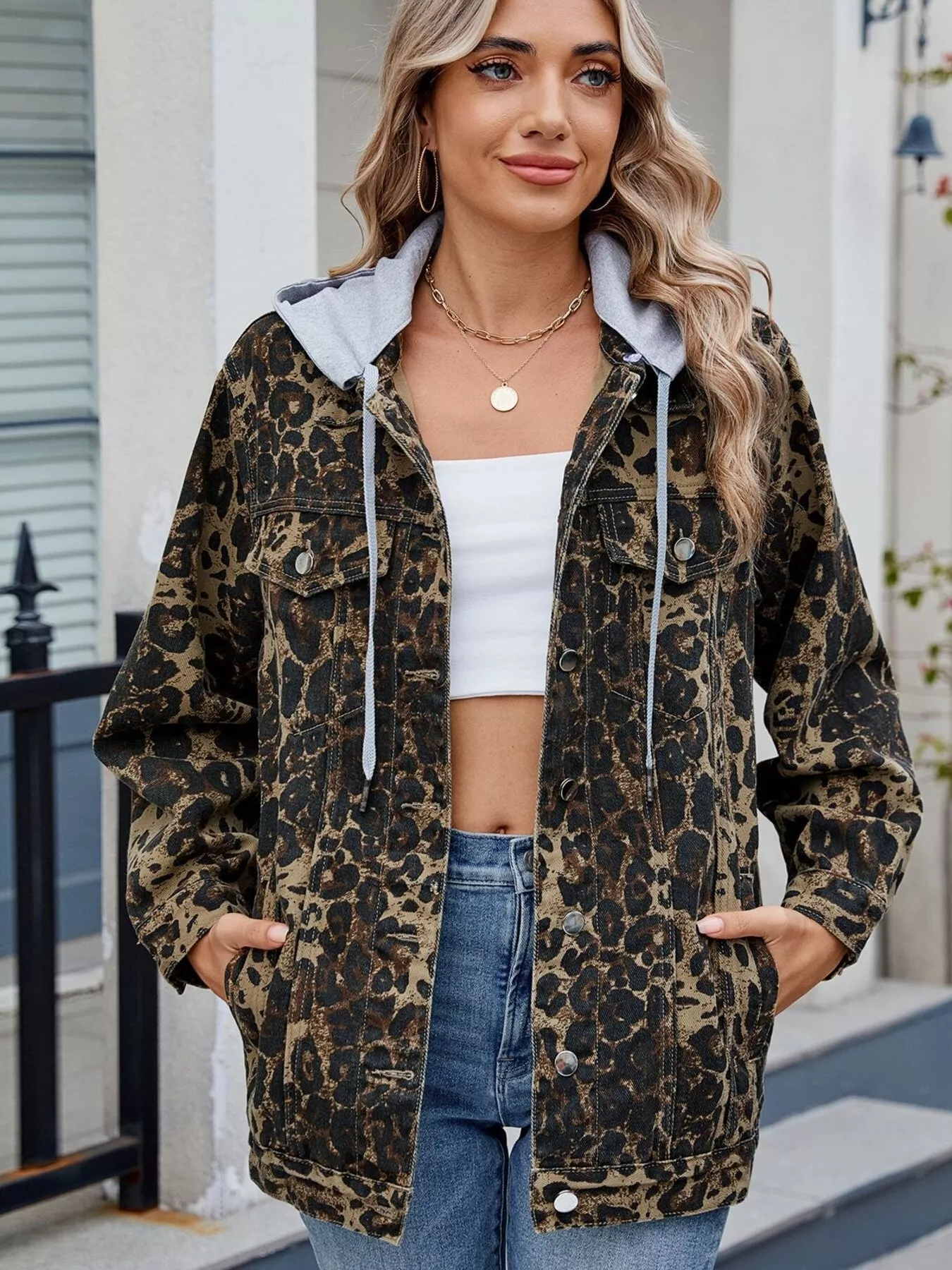 Button Up Long Sleeve Denim Jacket - Image 22