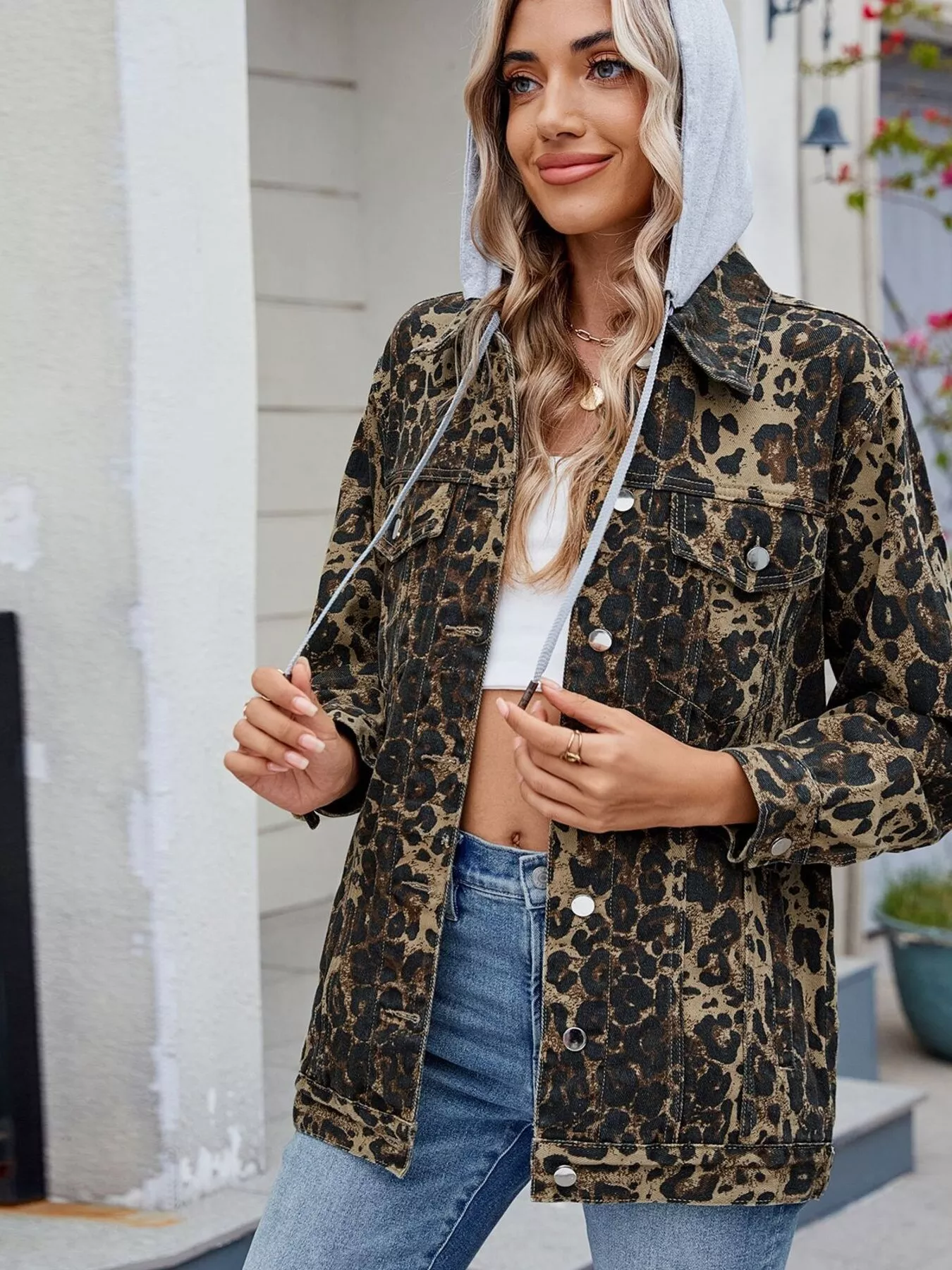 Button Up Long Sleeve Denim Jacket - Image 24